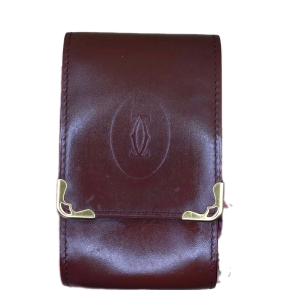 RARE Cartier Bordeaux Burgundy Leather Slim Cigarette Case Multi Pouch (EUC ) - Picture 4 of 9